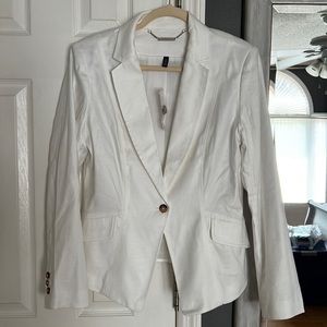 White House Black Market Linen Blazer
